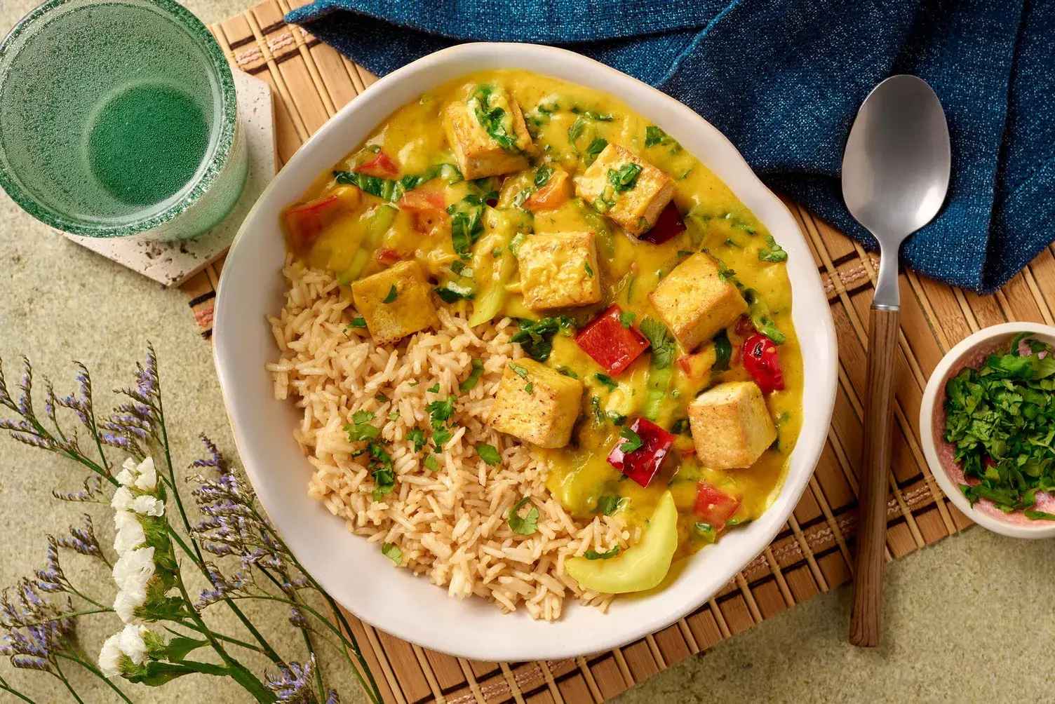 Thai Yellow Inspired Tofu Curry Bowl