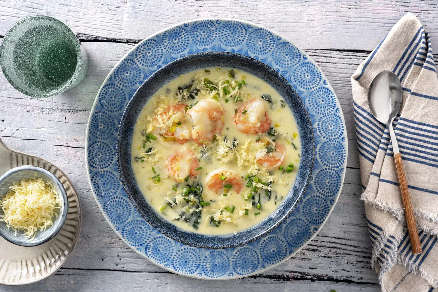 Creamy King Prawn and Leek Chowder