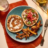 Chicken Lahmacun, Paprika Chips And Pickled Salad