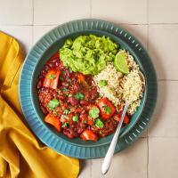Beany Chilli With Avocado Salsa And Brown Rice