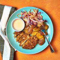 Indian-Style Spiced Chicken Schnitzel With Spicy Potatoes