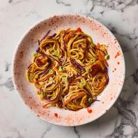 Chinese-Style Hoisin Tofu Noodles & A Chicken Breast