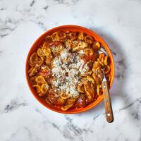 Chicken Thigh Cacciatora-Style Sauce With Fresh Orecchiette