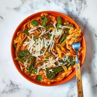 Spicy Arrabbiata Sauce With Fresh Tagliatelle