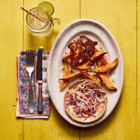 Glazed Jerk-Spiced Chicken Thigh With Sweet Potato Wedges
