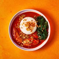 Korean-Style Rose Chicken With Sesame Soy Spinach & Rice