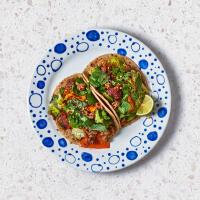 Fragrant Pork Larb Loaded Rotis