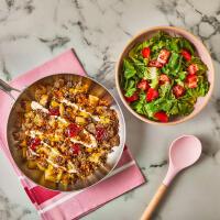 One Pan Crispy Potato Burger Hash