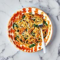 Creamy Buldak-Inspired Chicken Thigh Carbonara Noodles